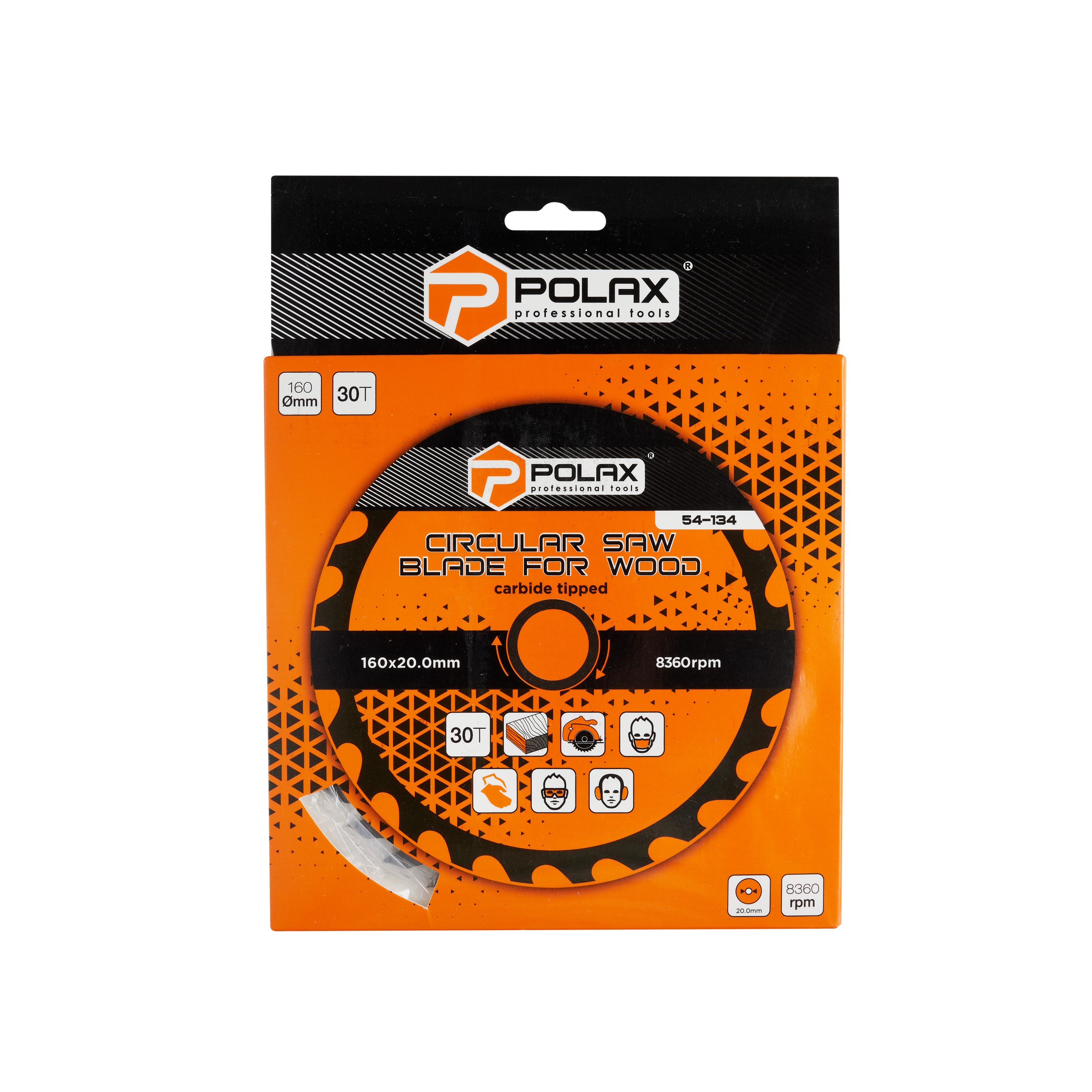 Диск по деревині із твердосплавними напайками 160 x 20.0/16, 30Т, Polax